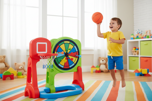 2-in-1 Kids Basketball Hoop & Dart Board: The Ultimate Indoor Sports Toy for Endless Fun!