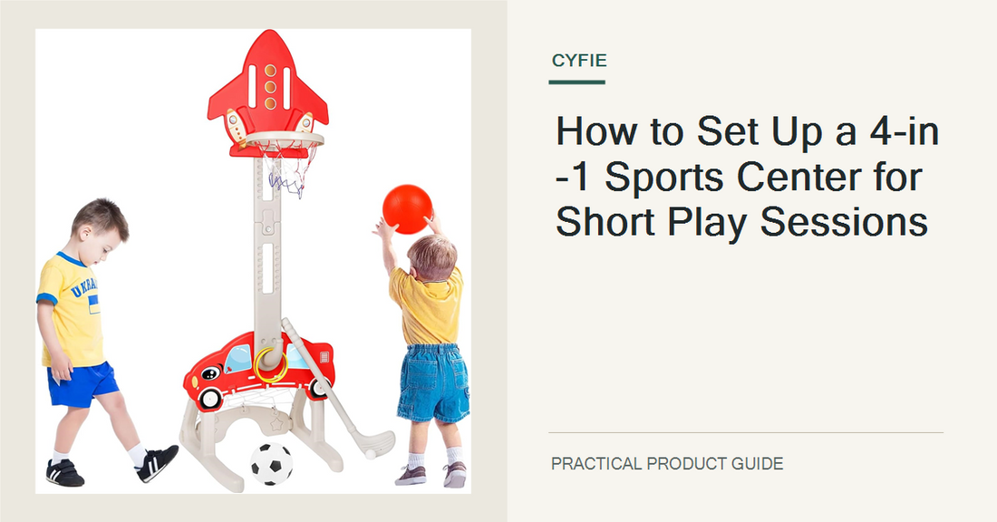 Exact CYFIE 4-in-1 sports center with its basketball, football, golf and ring-toss play areas