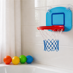 Suction cup basketball hoop mounted safely on smooth bathtub tile