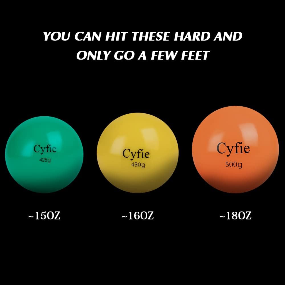 6-Pack Weighted Baseball & Softball – Yellow Heavy Balls for Batting, Pitching & Throwing