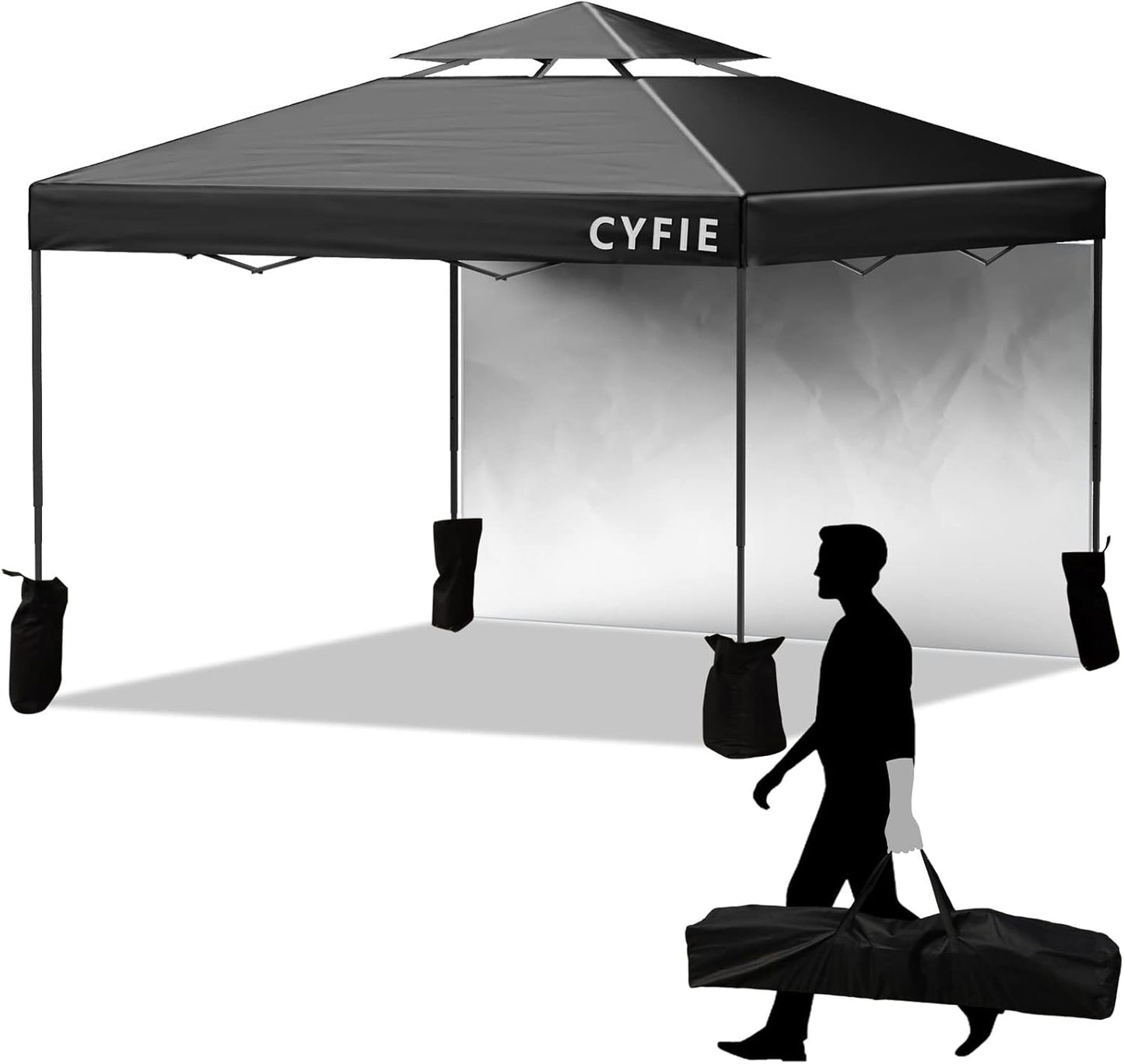 2026 Upgraded 10’x10’ Pop-Up Canopy Tent with Vent Roof & Sidewalls – Reinforced Frame for Extra Strength