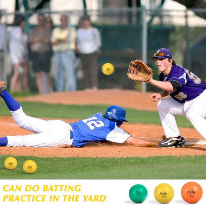 6-Pack Weighted Baseball & Softball – Yellow Heavy Balls for Batting, Pitching & Throwing