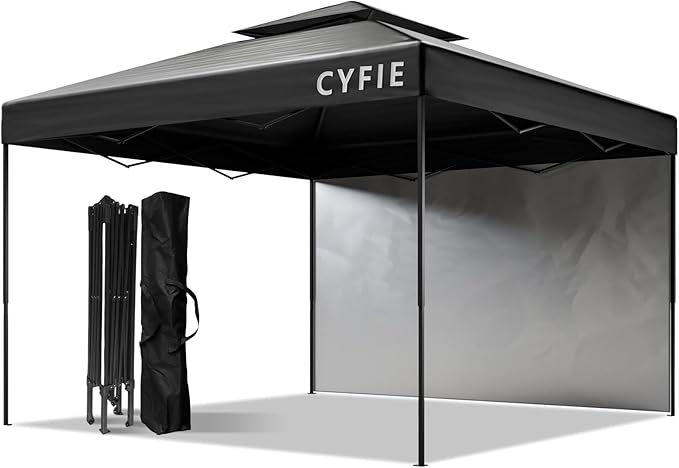 2026 Upgraded 10’x10’ Pop-Up Canopy Tent with Vent Roof & Sidewalls – Reinforced Frame for Extra Strength