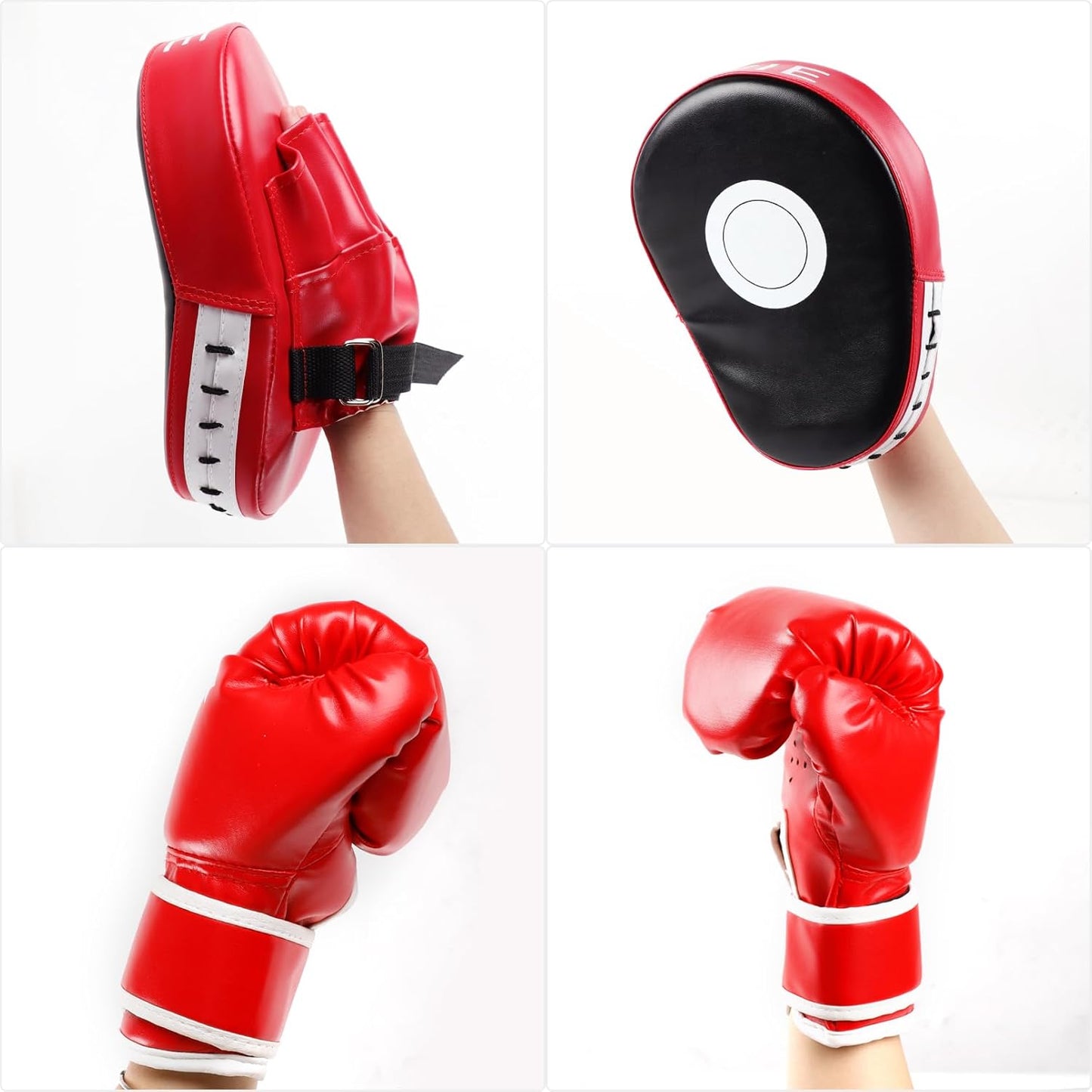 2-in-1 Kickboxing Gloves & Punching Mitts – For Kids & Adults, MMA, Karate, Muay Thai