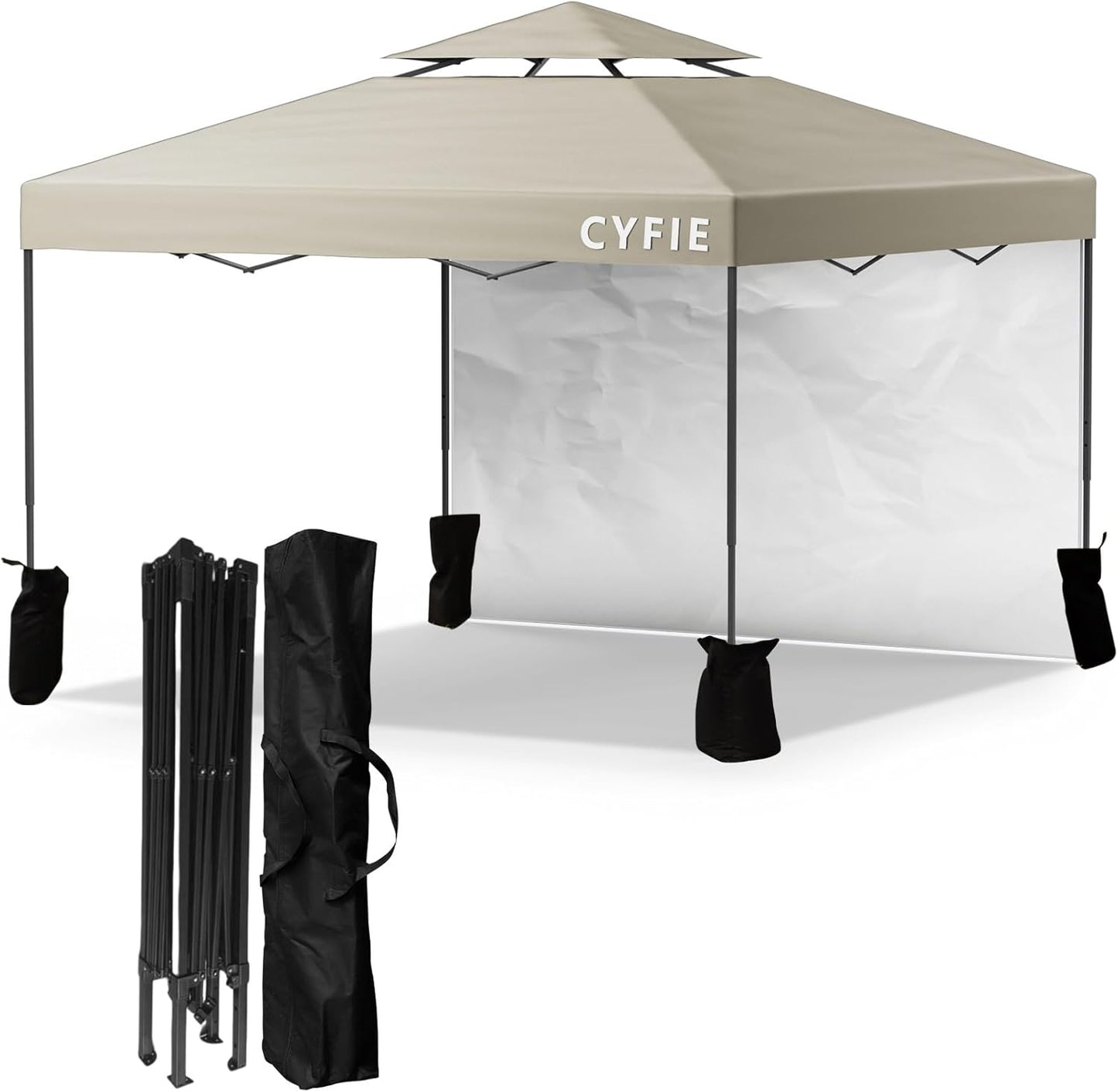 2026 Upgraded 10’x10’ Pop-Up Canopy Tent with Vent Roof & Sidewalls – Reinforced Frame for Extra Strength