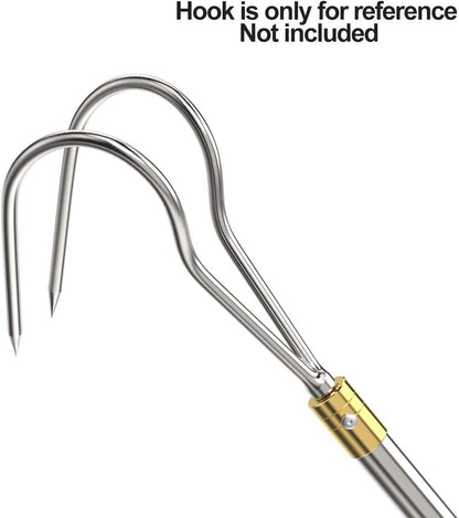 Retractable Fishing Gaff – Stainless Steel Flounder & Frog Gig, Telescopic Pole with 8mm Screw, Harpoon Hook Compatible