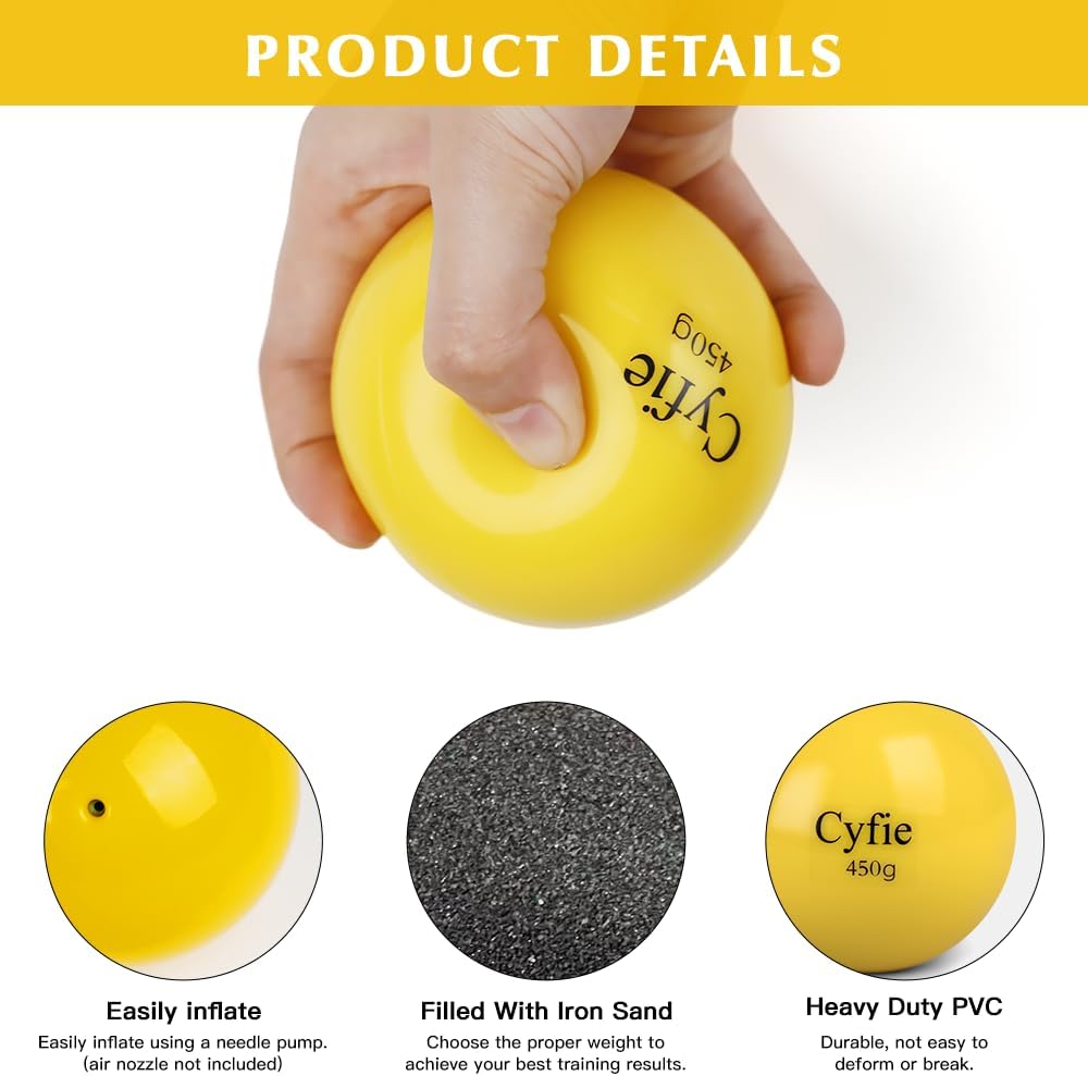 6-Pack Weighted Baseball & Softball – Yellow Heavy Balls for Batting, Pitching & Throwing