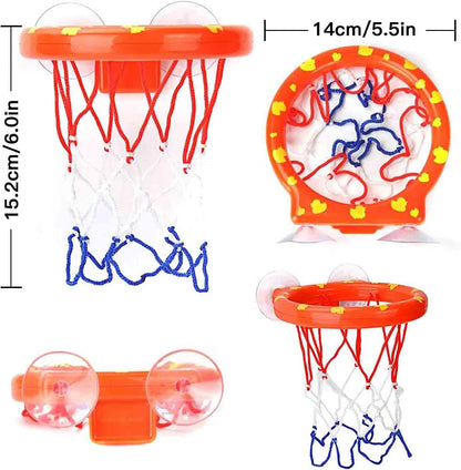 Bathtub Basketball Hoop – Suction Cup Toy with 4 Balls for Kids 3-8