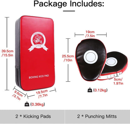 Taekwondo Kickboxing Pads & Mitts Set – Training Target for MMA, Karate & Thai Pads