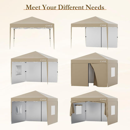 New Upgraded 10x10 FT Pop-Up Canopy Tent with 4 Sidewalls – 30% More Wind-Resistant, Reinforced Frame