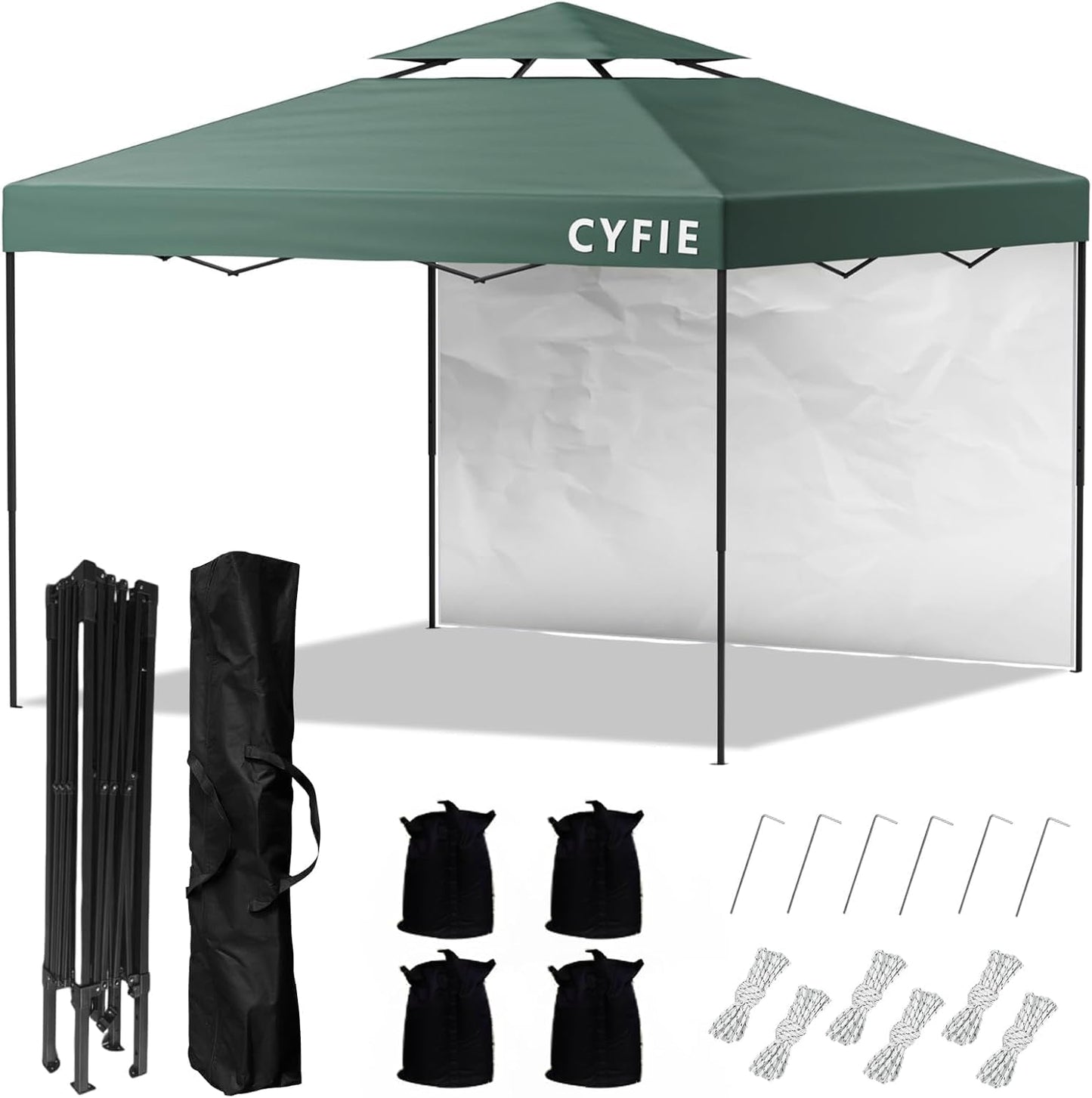 2026 Upgraded 10’x10’ Pop-Up Canopy Tent with Vent Roof & Sidewalls – Reinforced Frame for Extra Strength