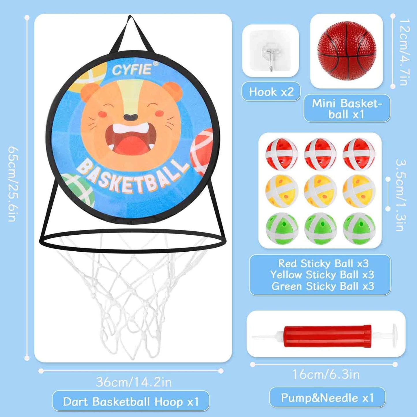 2-in-1 Kids Basketball Hoop with Dart Board – Indoor Sports Toy Set for Boys & Girls