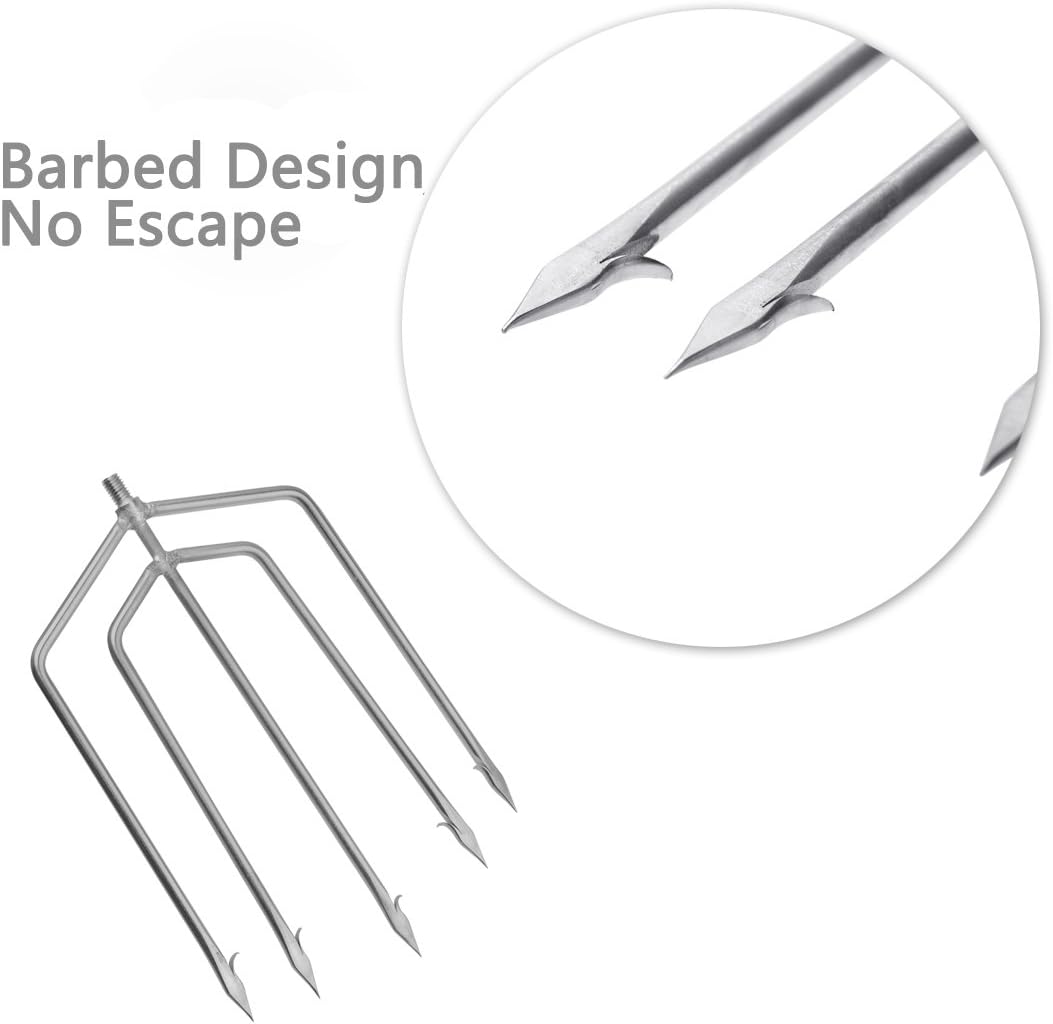 Stainless Steel Fishing Gaff Hook with 8mm Screw – Harpoon Hook for Flounder & Frog Gigging