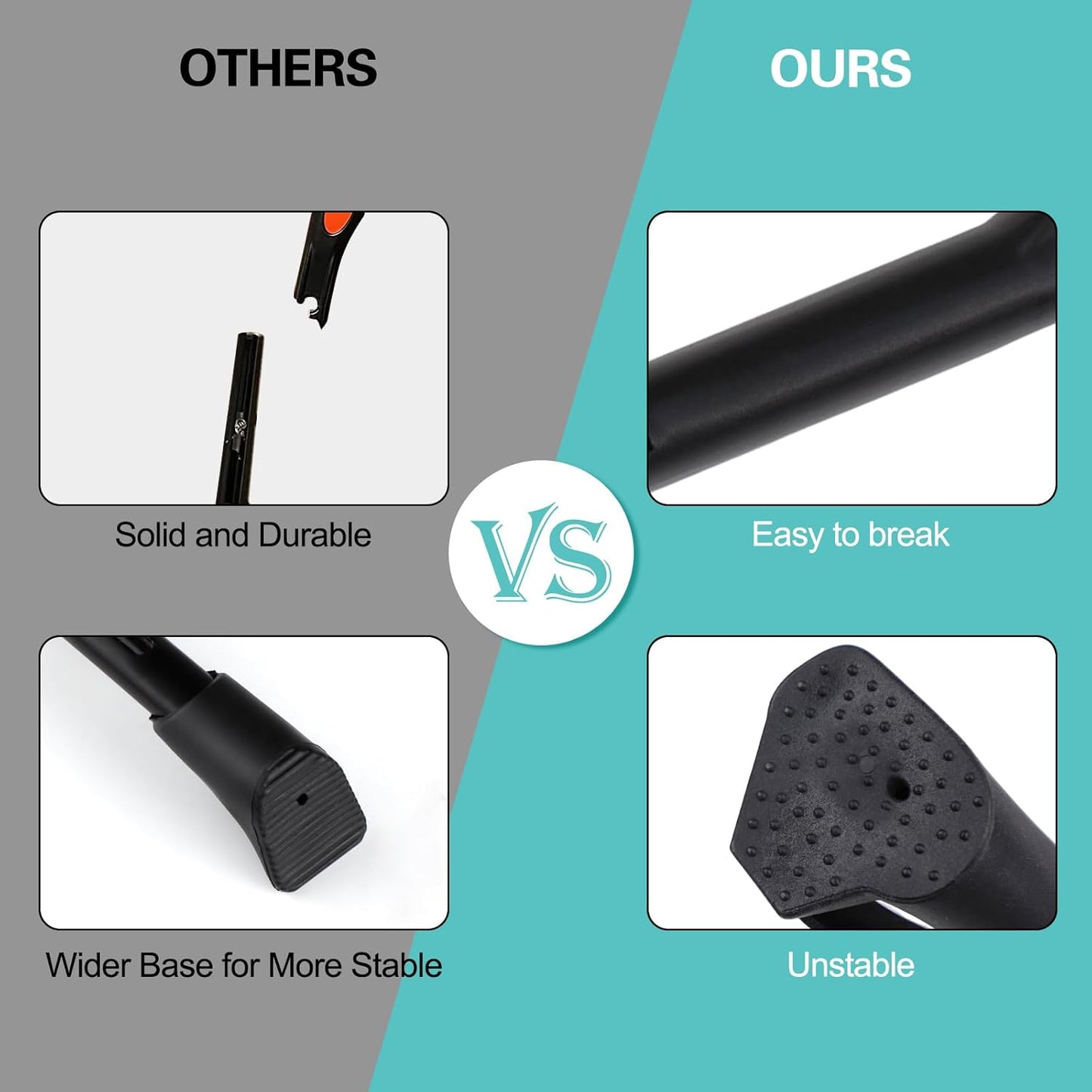 Adjustable Bike Kickstand – Rear Side Stand for 24-29 Inch Mountain, Road, BMX & MTB Bikes, Black