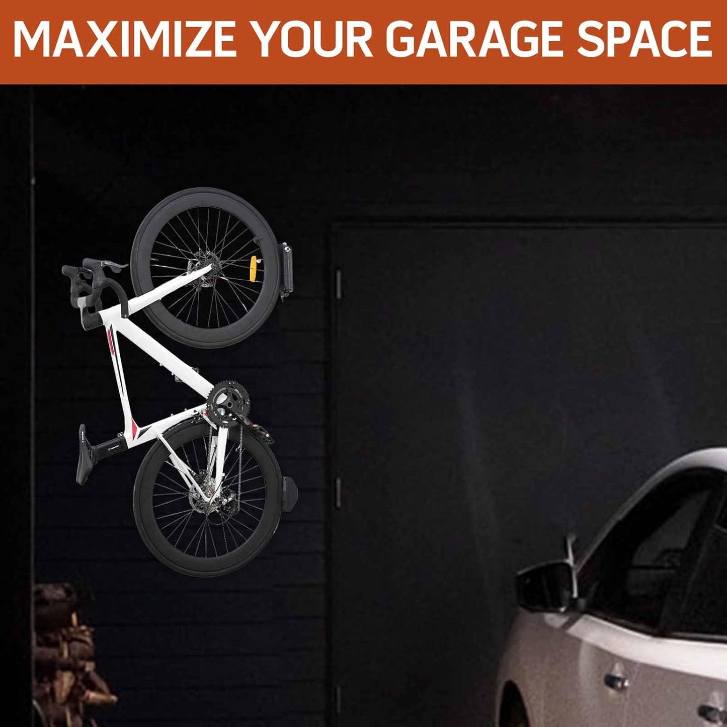 Wall Mount Bike Rack – 150° Swivel, Space-Saving