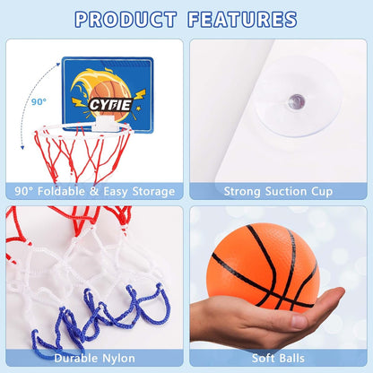Mini Basketball Hoop – Suction Cup Bath Toy for Kids & Toddlers