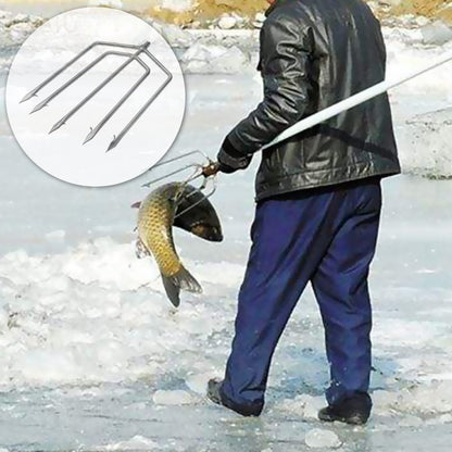 Stainless Steel Fishing Gaff Hook with 8mm Screw – Harpoon Hook for Flounder & Frog Gigging