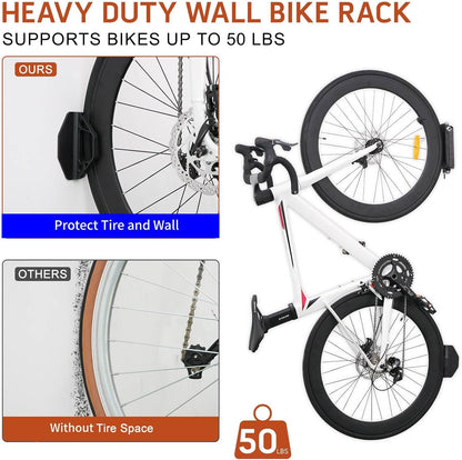 Wall Mount Bike Rack – 150° Swivel, Space-Saving