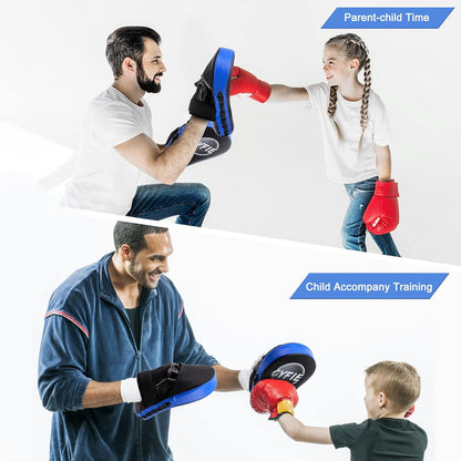 2-in-1 Boxing Pads & Mitts Set – Blue Punching Pads & Mitts for Adults & Youth