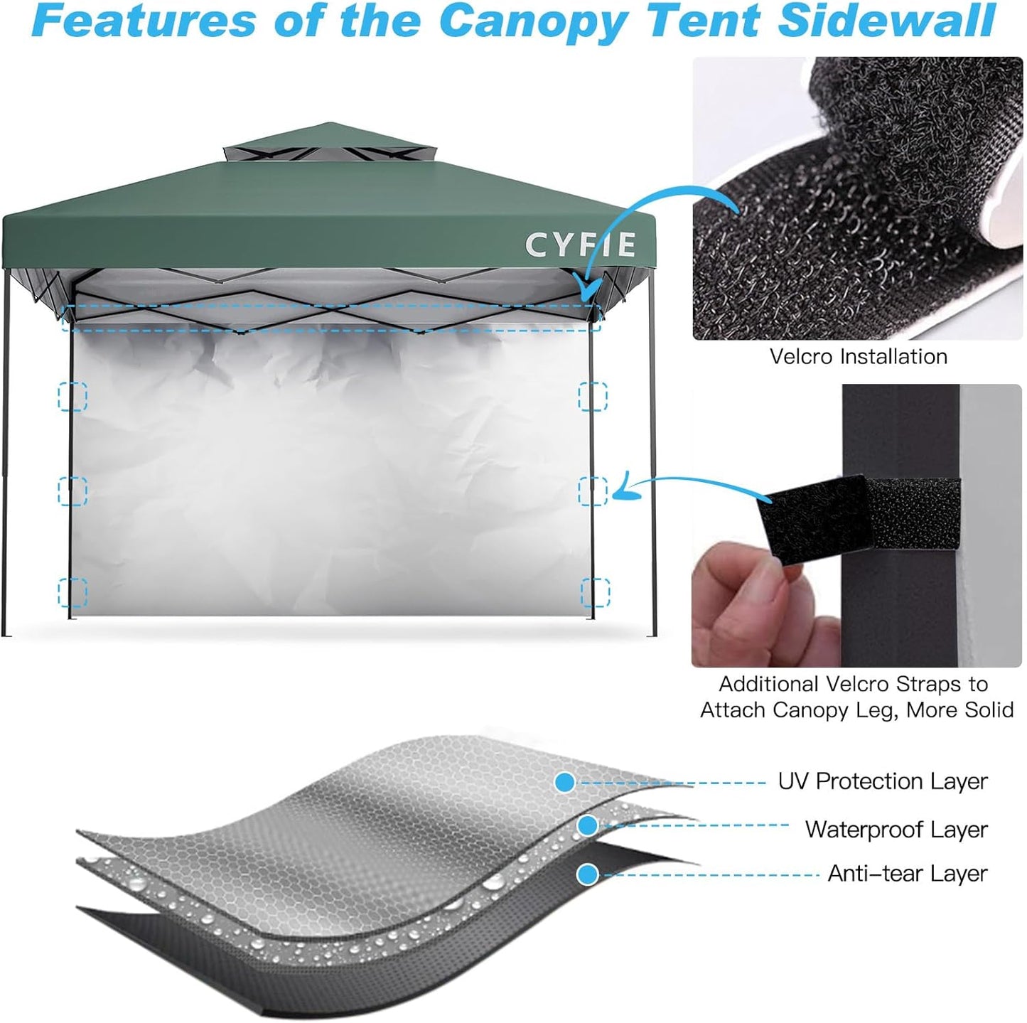 10x10 FT Canopy Tent Sidewall – 1PCS, Tent Not Included