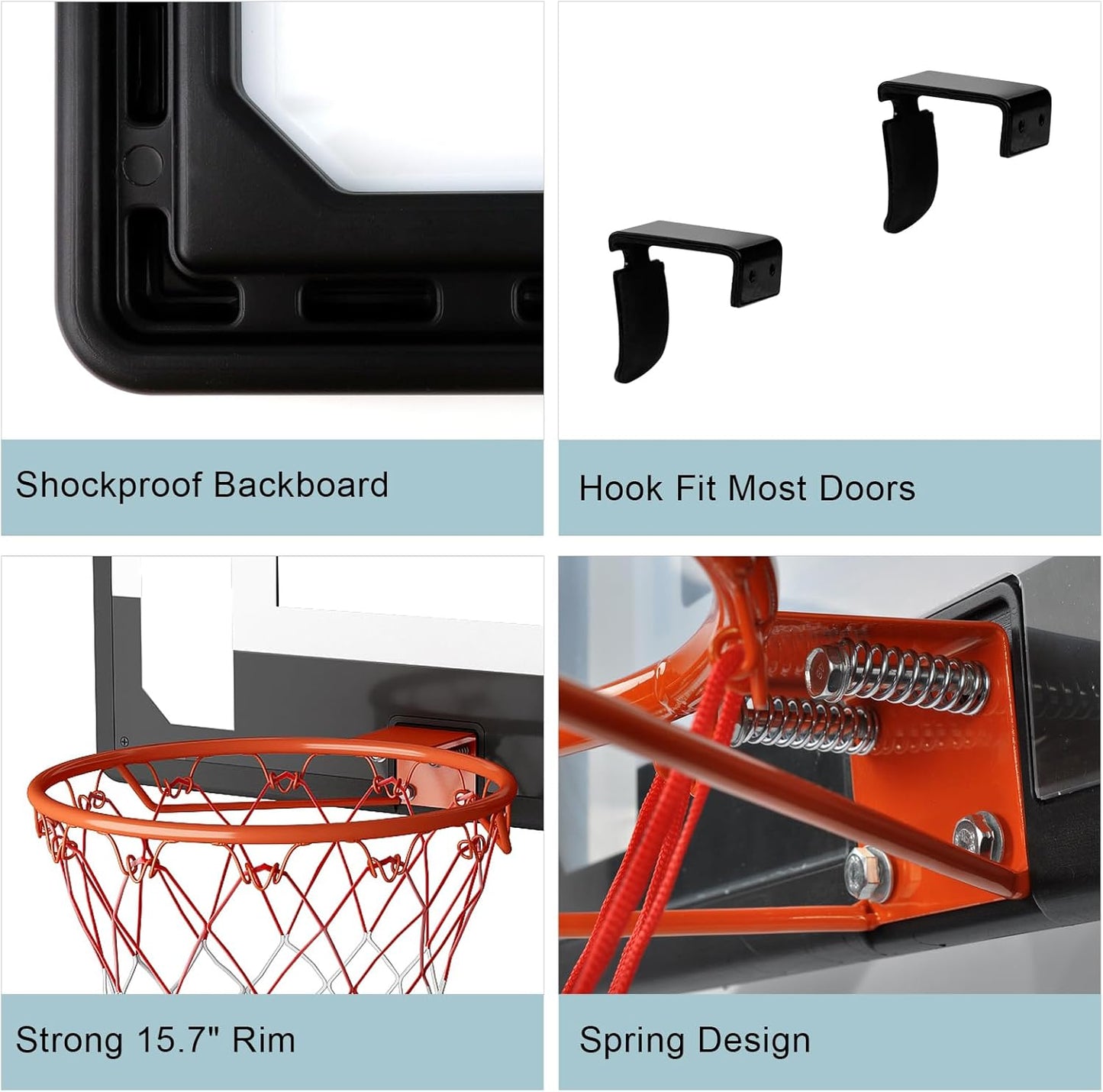 2026 Upgraded Large Wall Mount Basketball Hoop – Reinforced 32" x 23" Backboard, Enhanced Mounting & Spring Support
