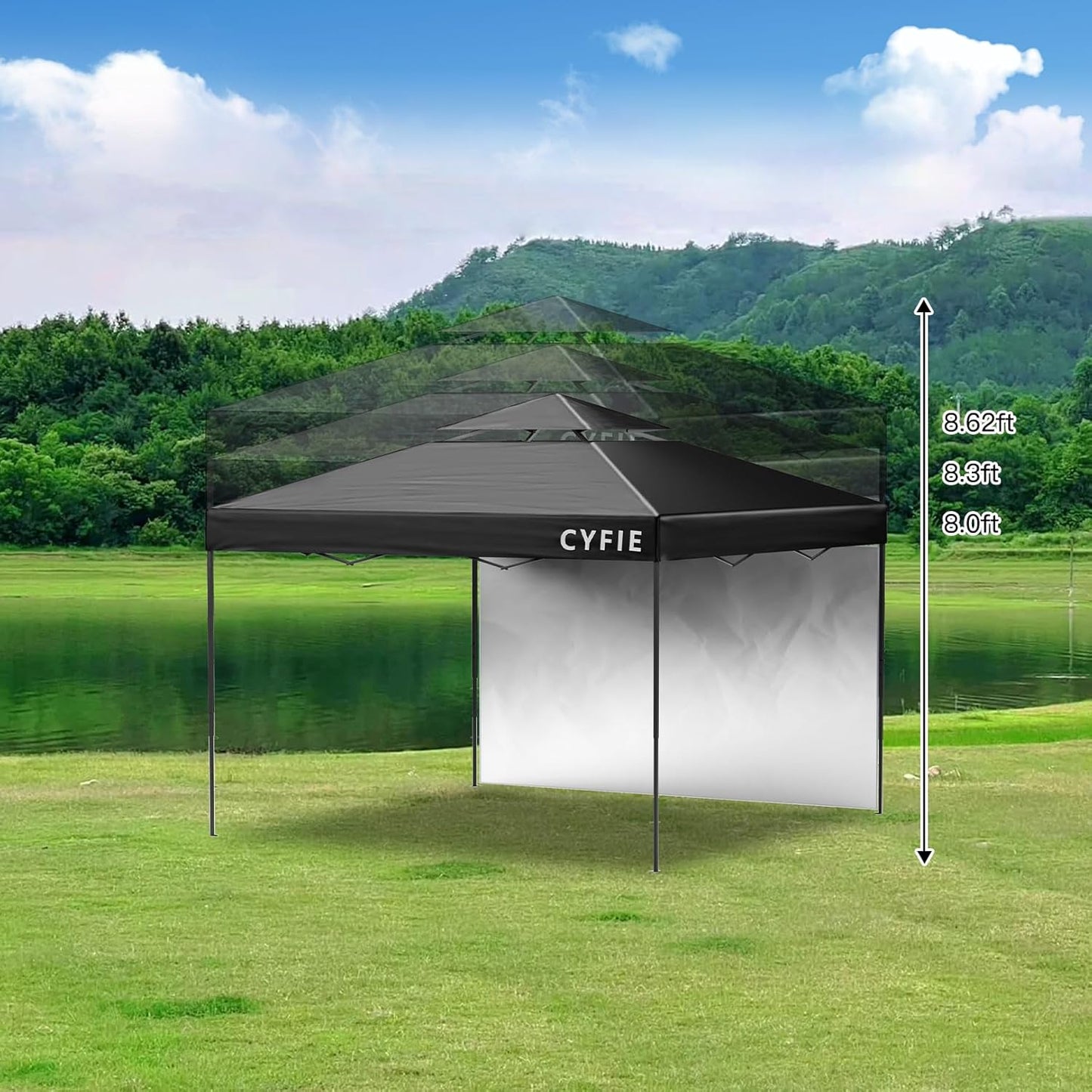 2026 Upgraded 10’x10’ Pop-Up Canopy Tent with Vent Roof & Sidewalls – Reinforced Frame for Extra Strength