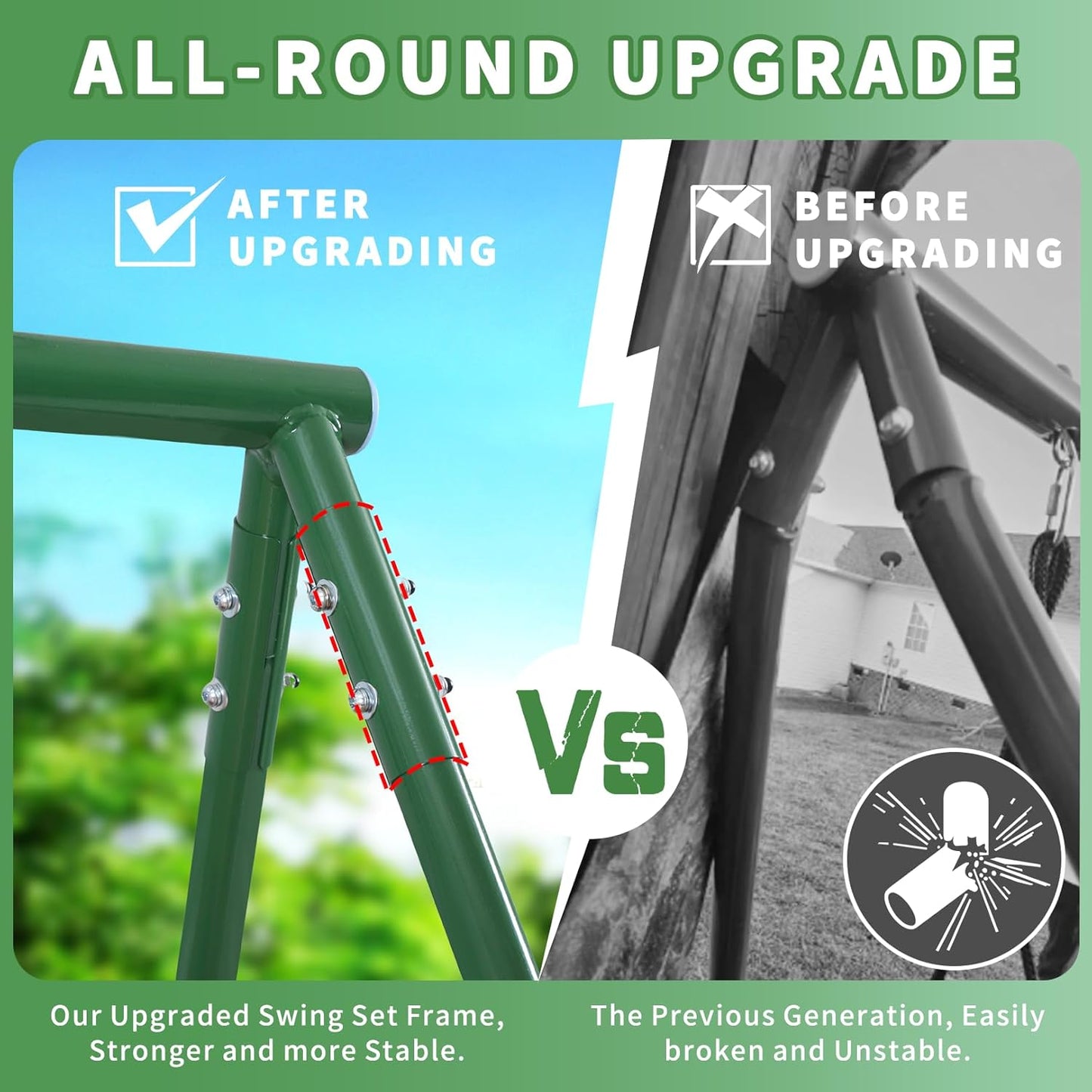 7-in-1 Kids Swing Set for Backyard & Playground