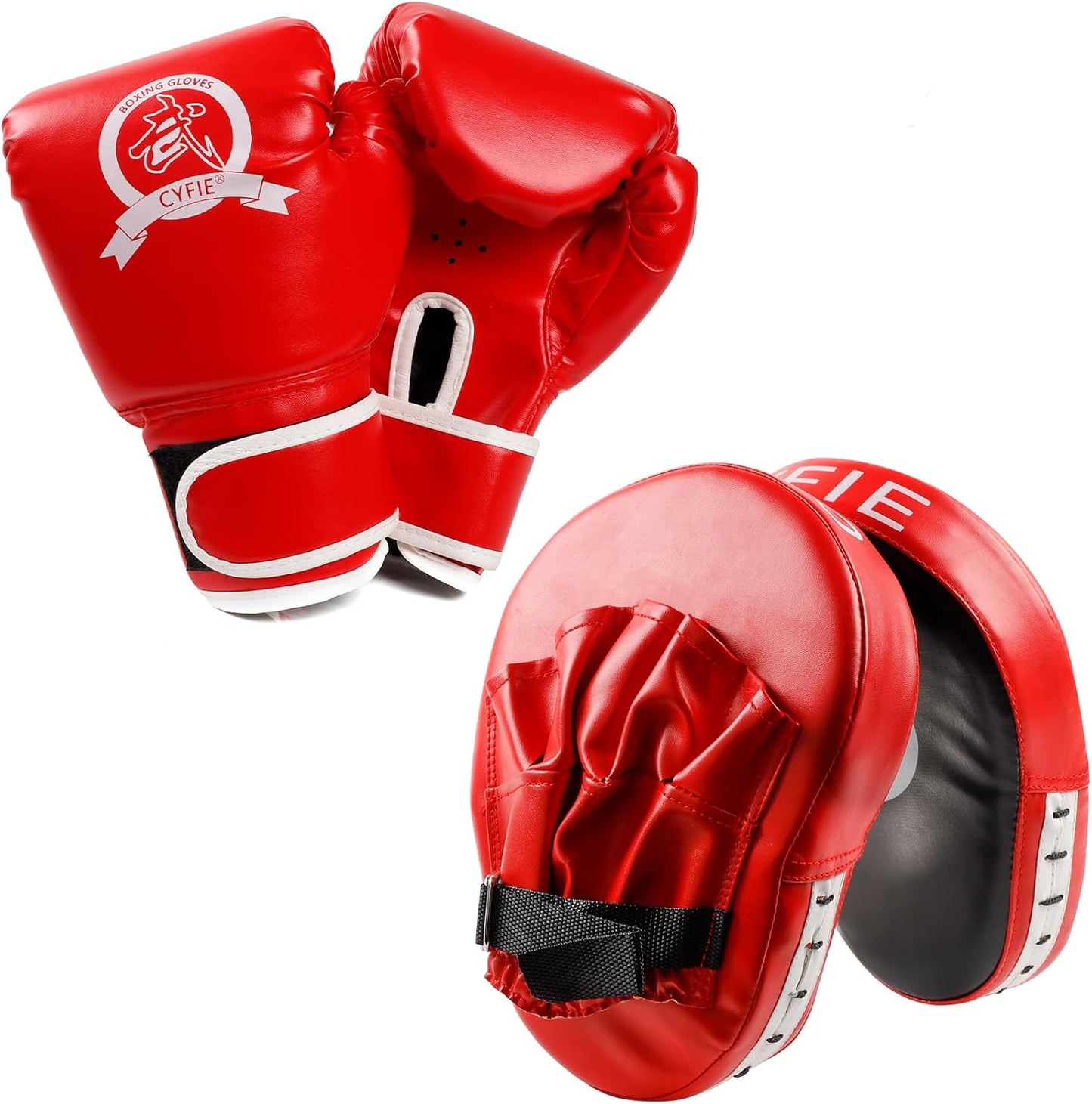 2-in-1 Kickboxing Gloves & Punching Mitts – For Kids & Adults, MMA, Karate, Muay Thai