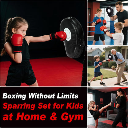 2-in-1 Boxing Pads & Mitts Set – Black Punching Pads & Mitts for