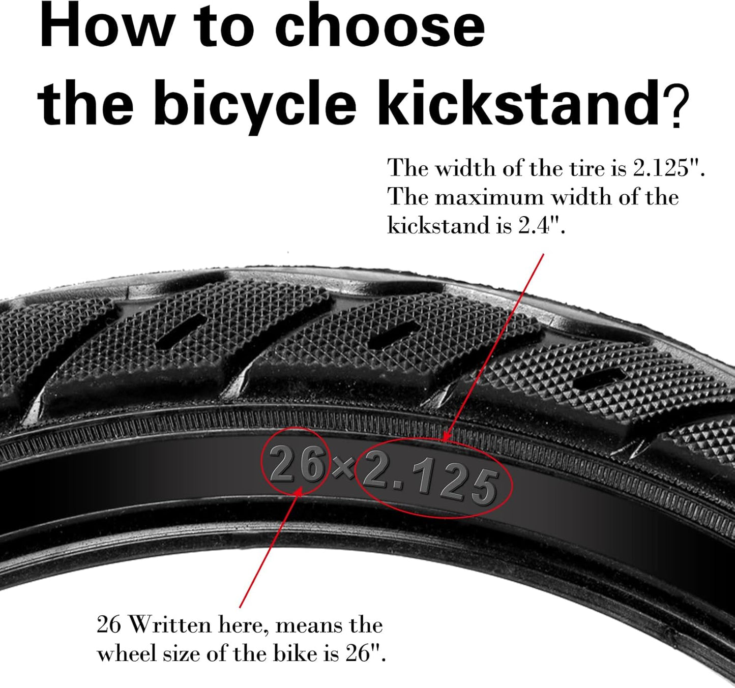 Adjustable Bike Kickstand – Rear Side Stand for 24-29 Inch Mountain, Road, BMX & MTB Bikes, Black