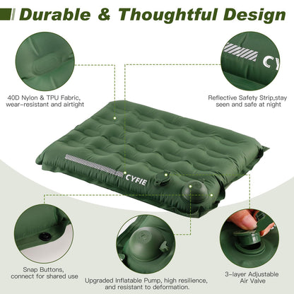 Cyfie Inflatable Seat Cushion for Travel, Portable Stadium Seat | 2.8" thick inflatable cushion, lightweight, water-resistant, ideal as an airplane seat cushion, camping pad and outdoor seat