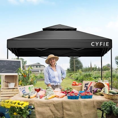 2026 Upgraded 10’x10’ Pop-Up Canopy Tent with Vent Roof & Sidewalls – Reinforced Frame for Extra Strength