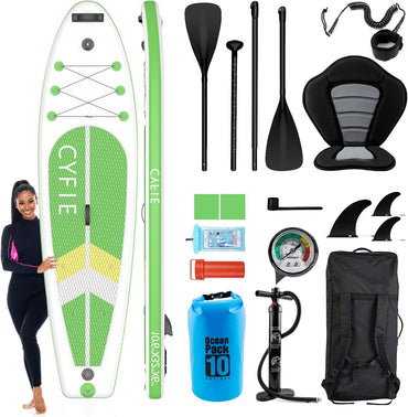 2026 Upgraded 10'6" Inflatable SUP – Reinforced Paddle Board for Enhanced Durability & Stability
