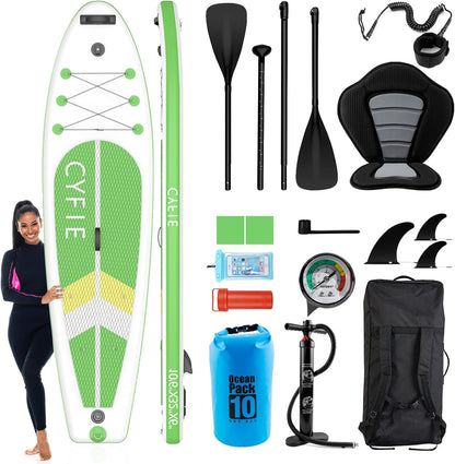 2026 Upgraded 10'6" Inflatable SUP – Reinforced Paddle Board for Enhanced Durability & Stability