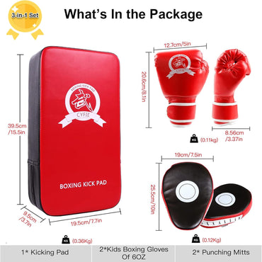 Kids Boxing Set – Gloves, Pads, Mitts & Kicking Shield for Martial Arts