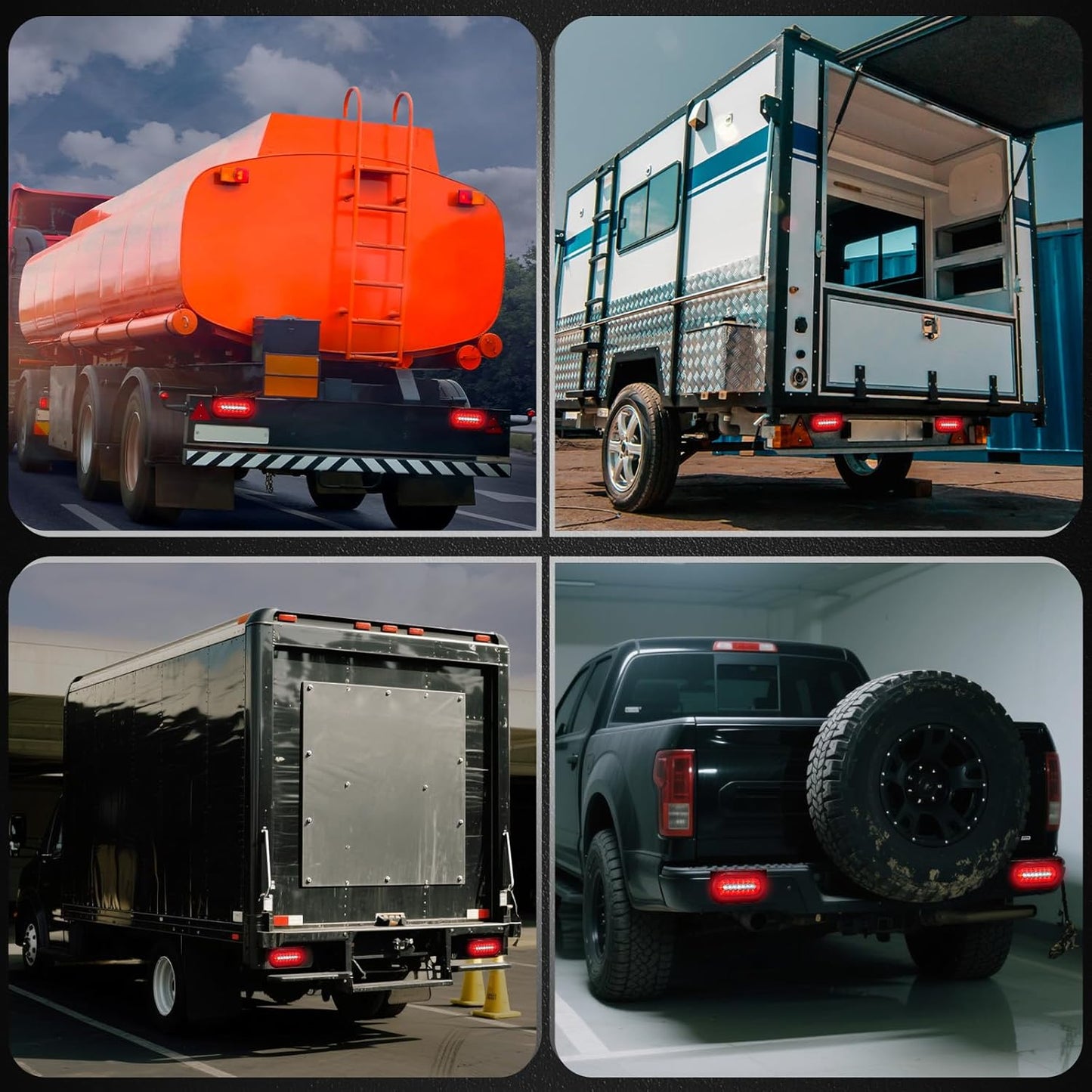 2PCS LED Trailer Lights – 6" Waterproof Brake & Turn Lights