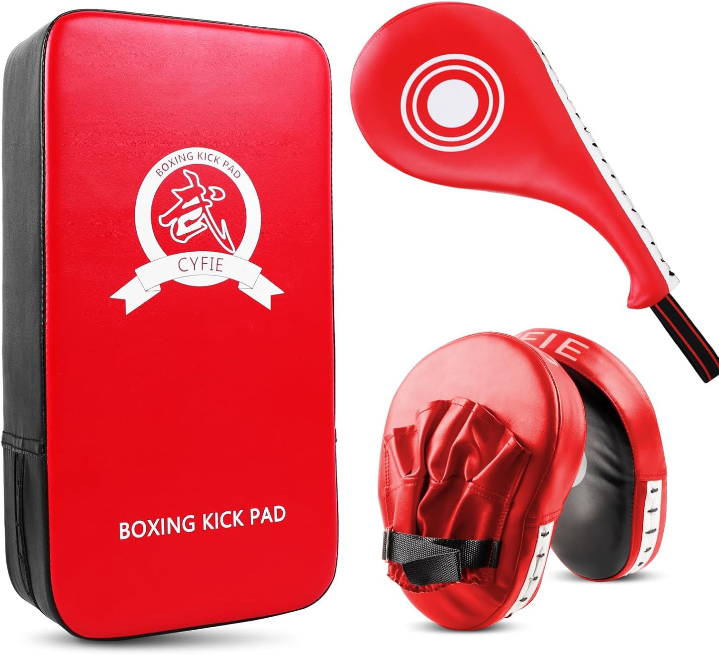 3-in-1 Boxing Training Set – Mitts, Target Paddle & Kicking Pad for Kickboxing, MMA & Taekwondo