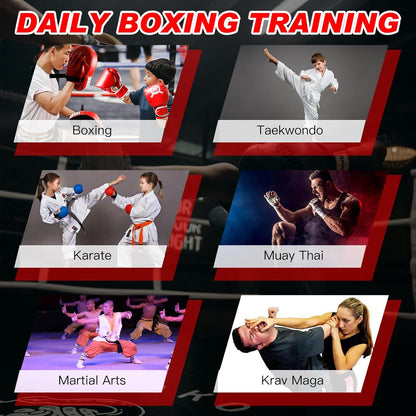 2-in-1 Boxing Pads & Mitts Set – Red Punching Pads & Mitts for Adults & Youth