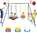 7-in-1 Kids Swing Set for Backyard & Playground