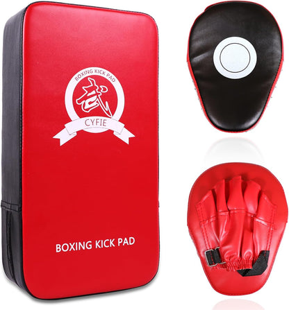 2-in-1 Boxing Pads & Mitts Set – Red Punching Pads & Mitts for Adults & Youth