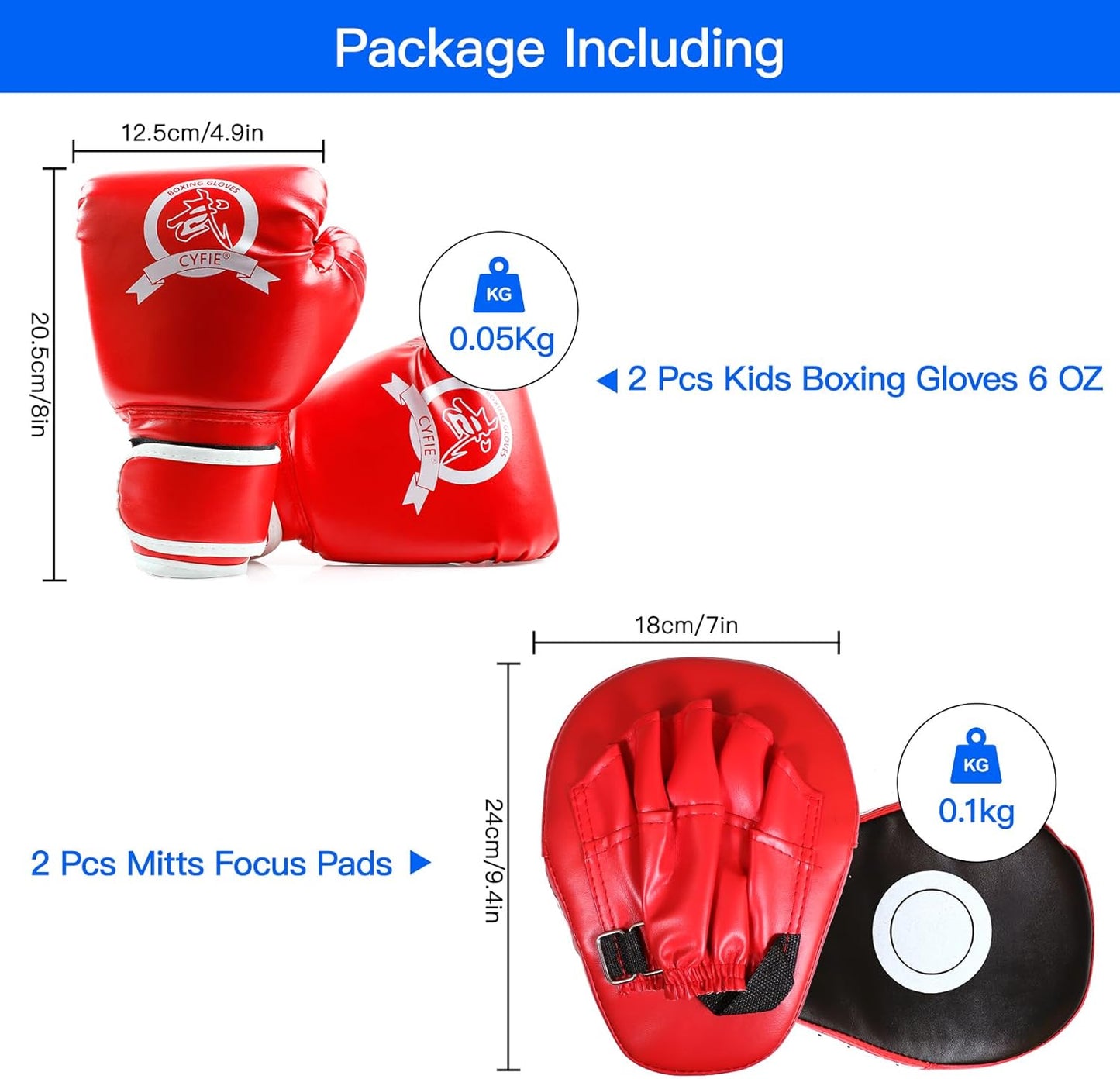 2-in-1 Kickboxing Gloves & Punching Mitts – For Kids & Adults, MMA, Karate, Muay Thai