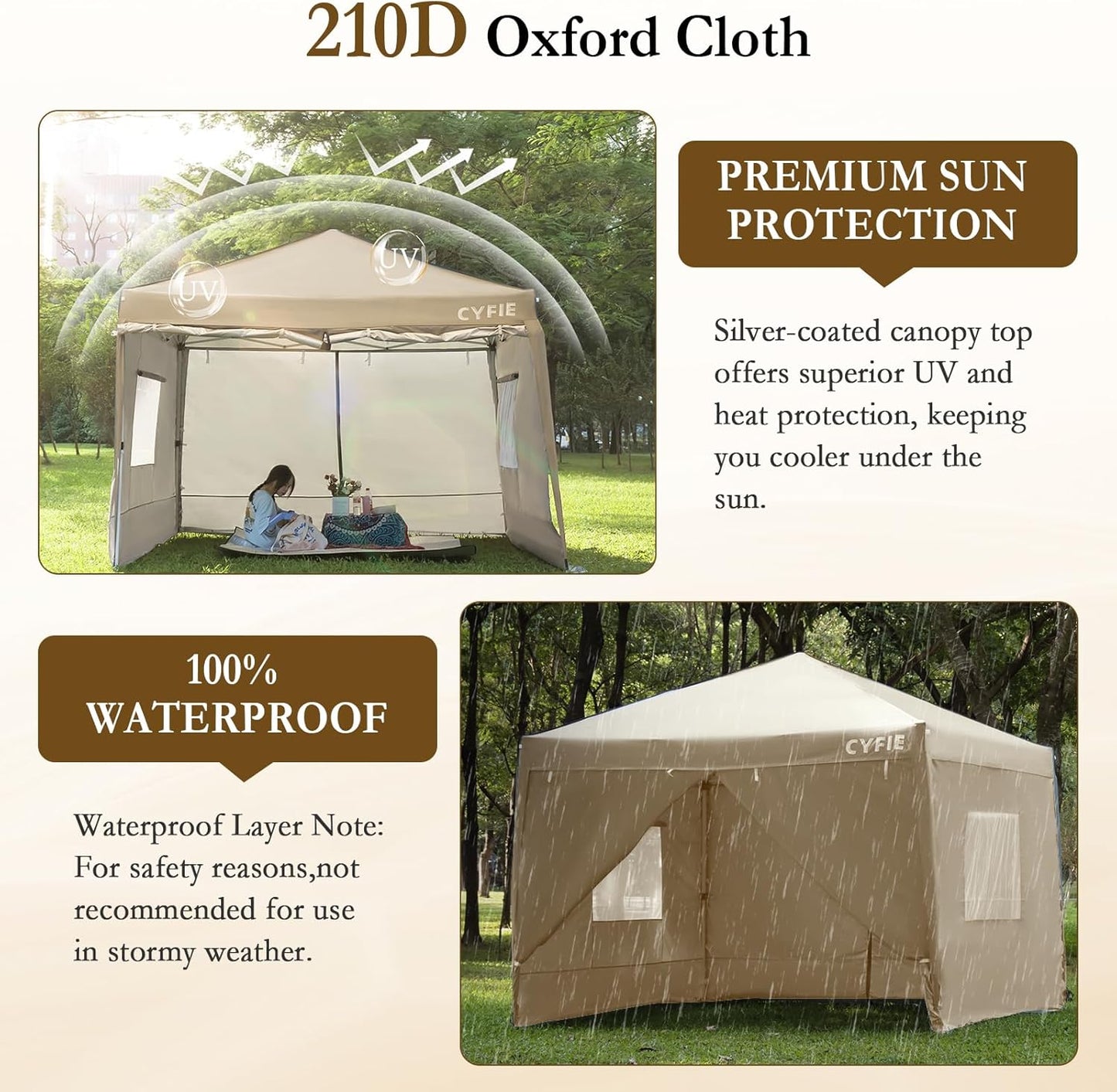 New Upgraded 10x10 FT Pop-Up Canopy Tent with 4 Sidewalls – 30% More Wind-Resistant, Reinforced Frame