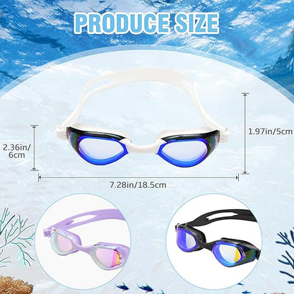 Unisex Swim Goggles Set – Anti-Fog, Leak-Proof with Nose Clip, Earplugs, Cap & Case