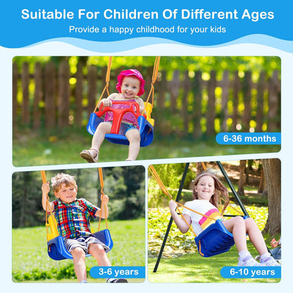 7-in-1 Kids Swing Set for Backyard & Playground