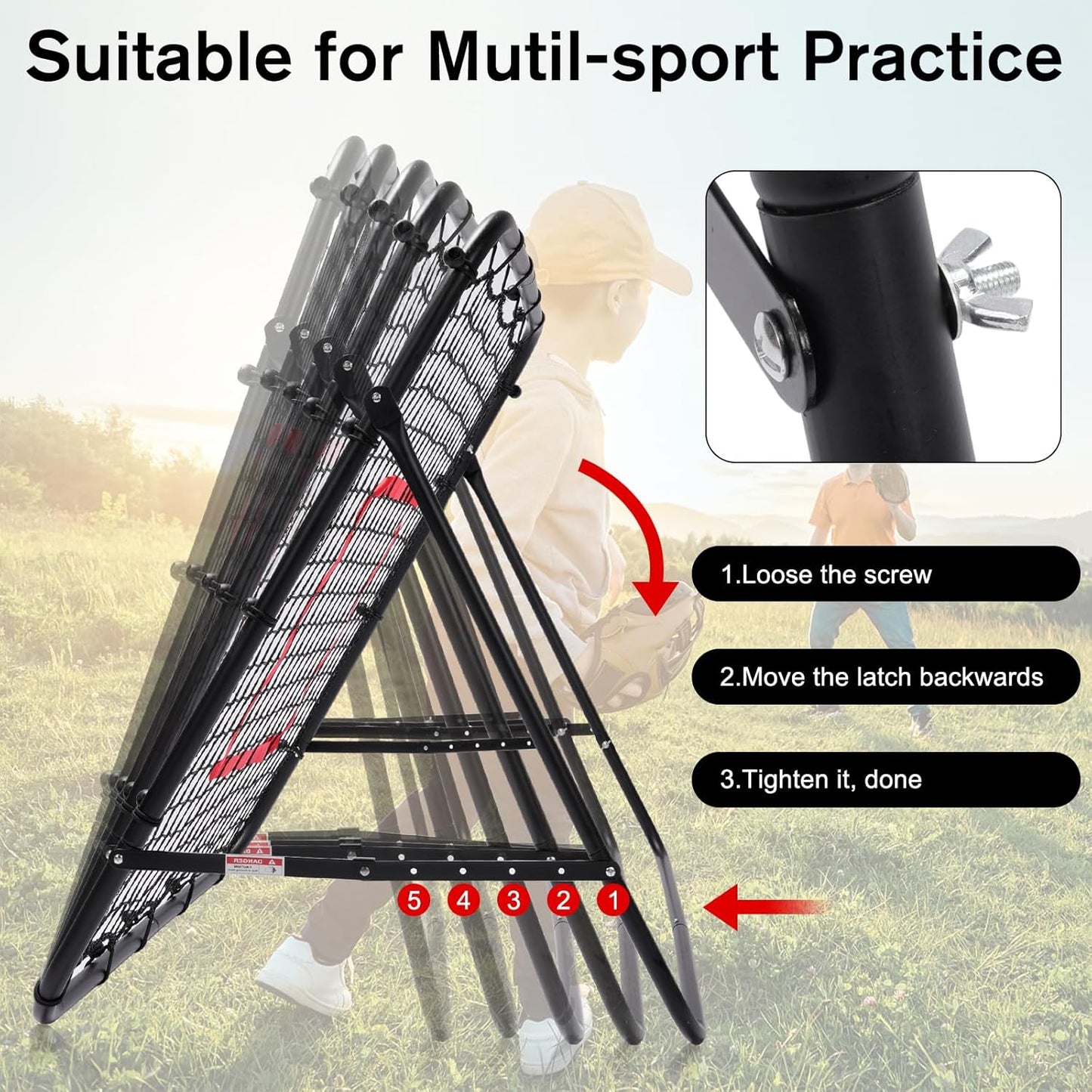 3.3x3.3FT Foldable Rebounder Net – Multi-Sport Trainer