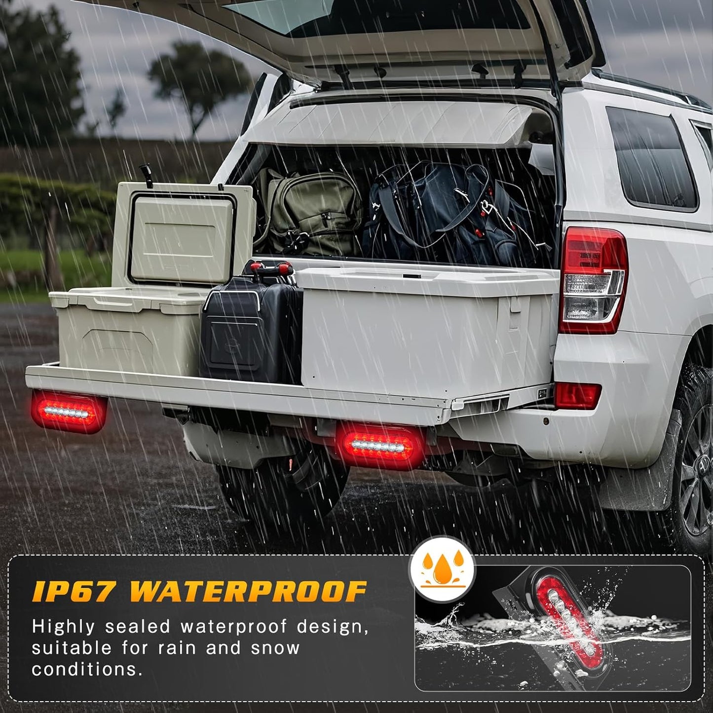 2PCS LED Trailer Lights – 6" Waterproof Brake & Turn Lights