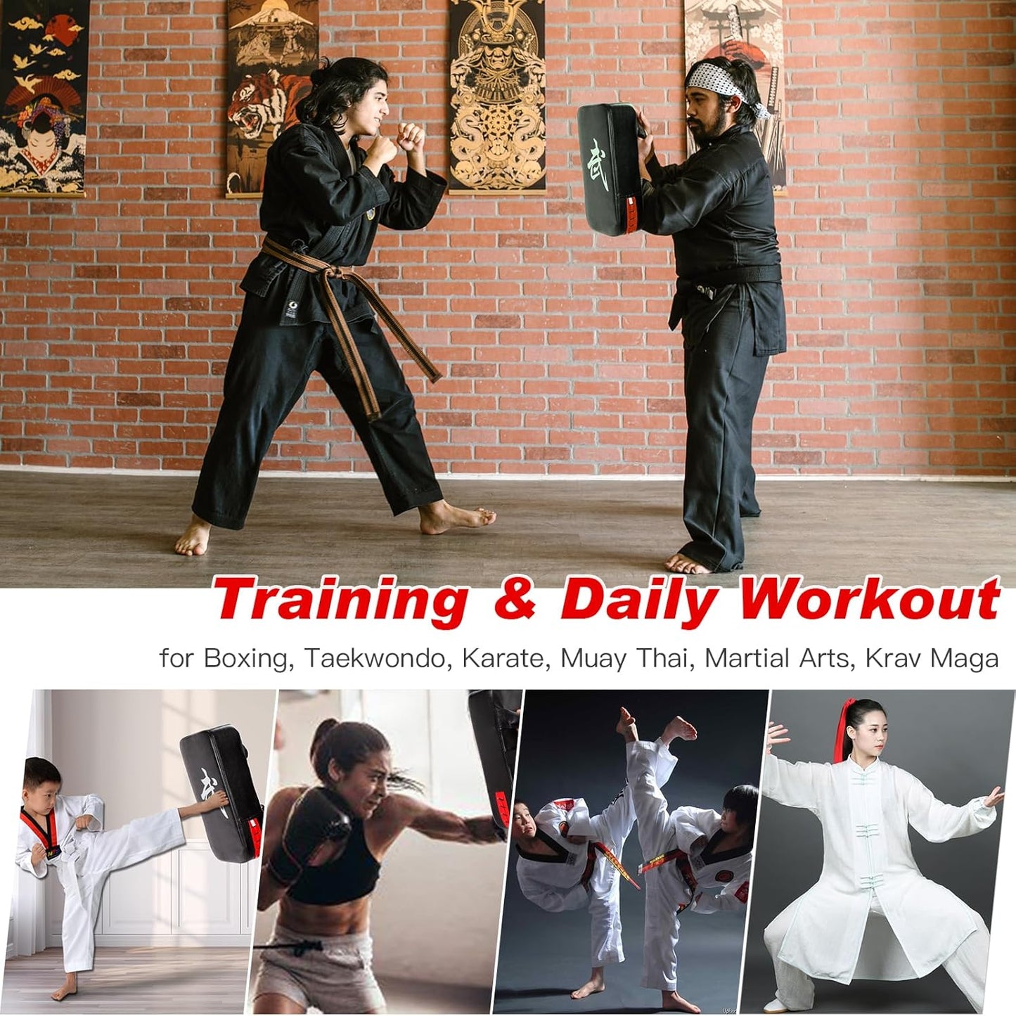 2-in-1 Boxing Pads & Mitts Set – Black Punching Pads & Mitts for