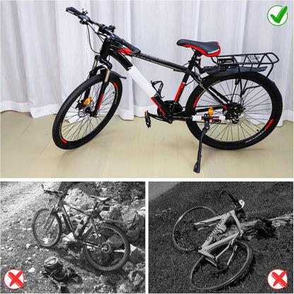 Adjustable Bike Kickstand – Rear Side Stand for 24-29 Inch Mountain, Road, BMX & MTB Bikes, Black