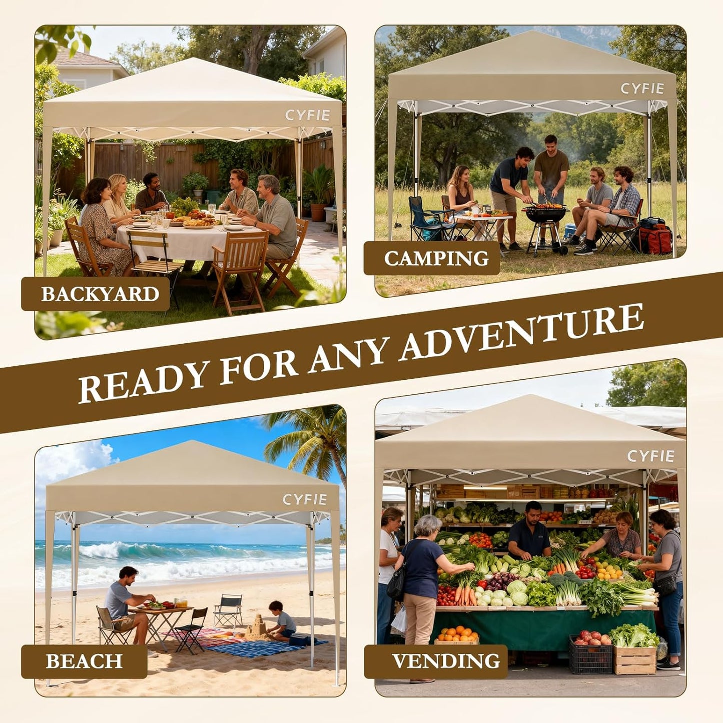 New Upgraded 10x10 FT Pop-Up Canopy Tent with 4 Sidewalls – 30% More Wind-Resistant, Reinforced Frame