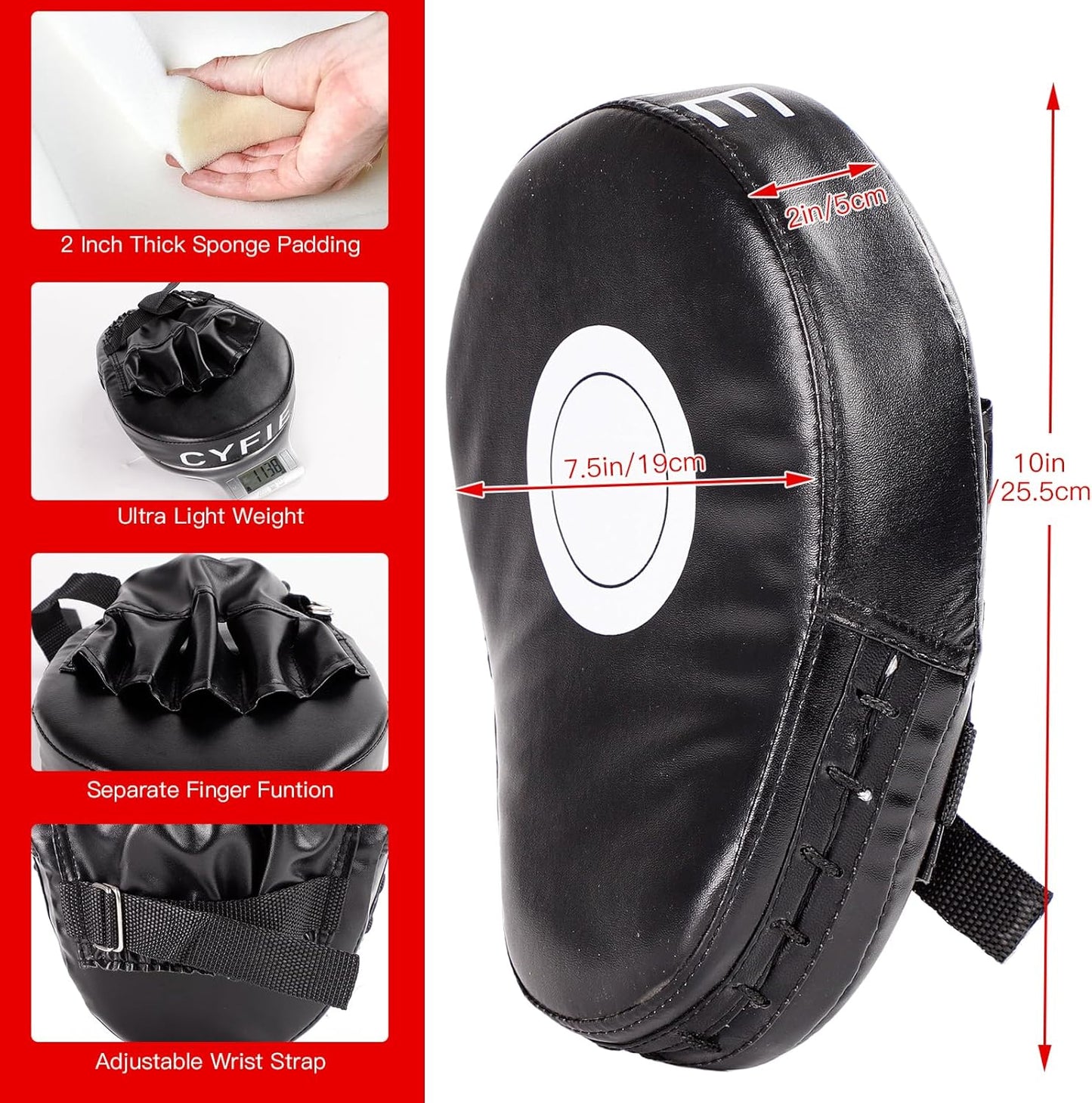 2-in-1 Boxing Pads & Mitts Set – Black Punching Pads & Mitts for